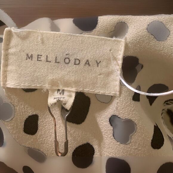 Melloday/ Anthropologie Women’s White With Black Design,back Zip Up Size. M. B28 - Picture 3 of 4